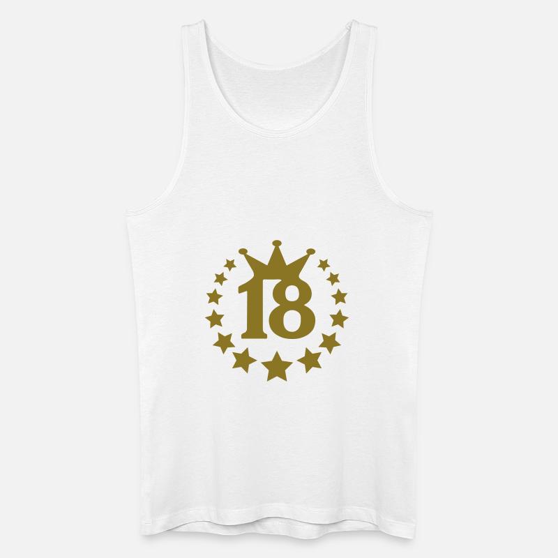 18 real Stern krone - Männer Bio Tank Top - Weiß