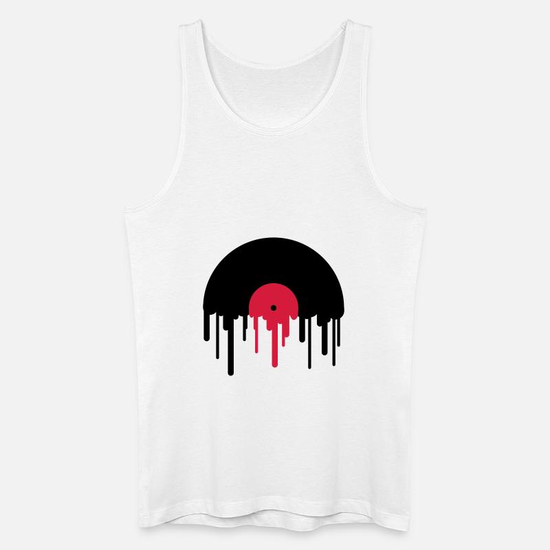 record_disc - Männer Bio Tank Top - Weiß