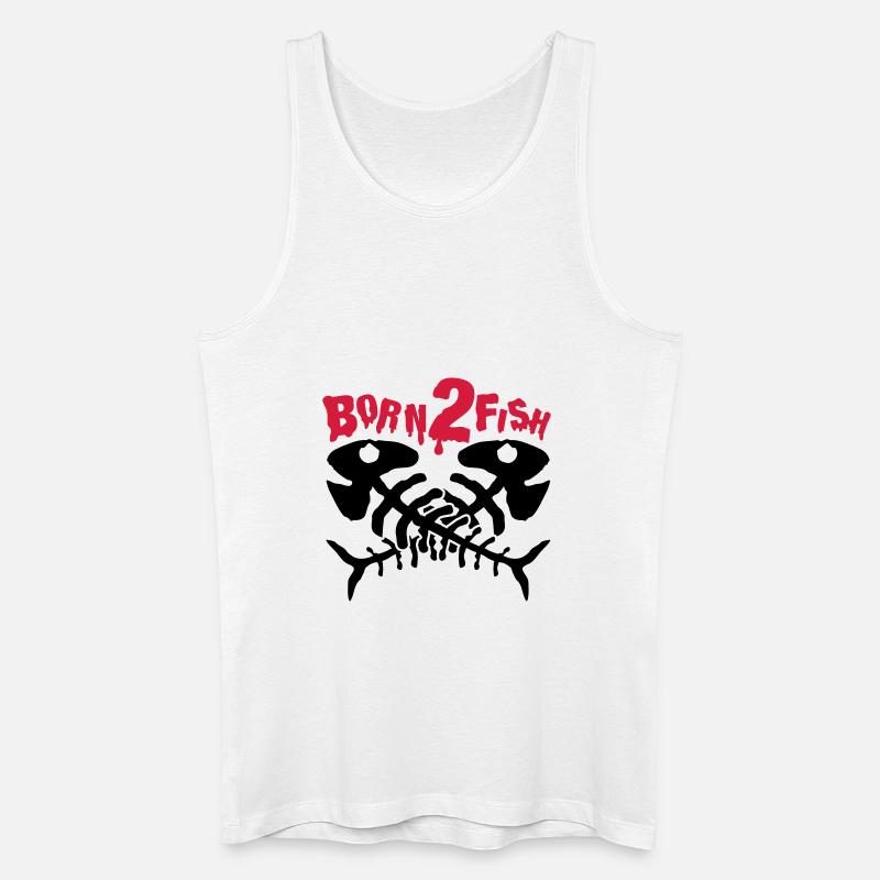 fish_born_to_fish_dx2 - Männer Bio Tank Top - Weiß