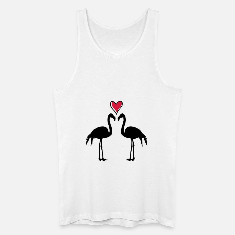 flamingo couple - Männer Bio Tank Top - Weiß