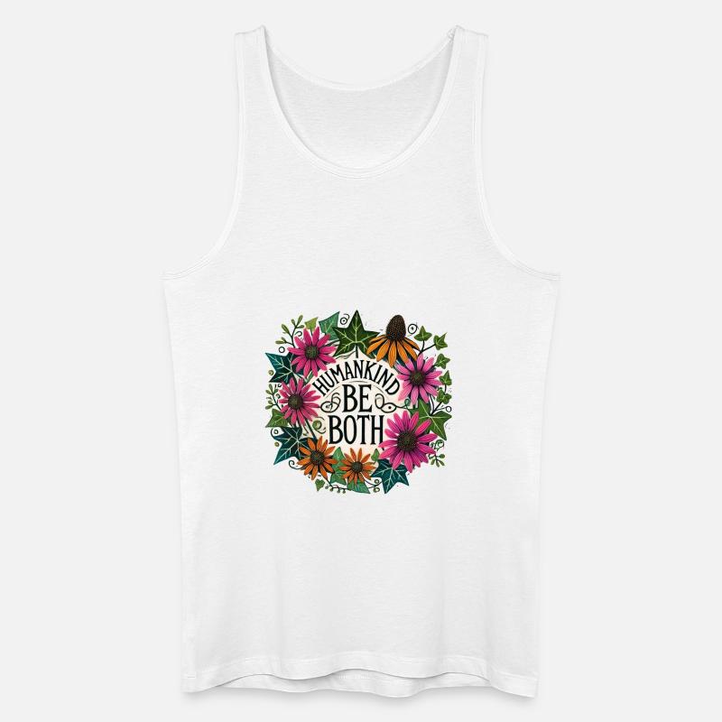 Mensch: Sei beides - Männer Bio Tank Top - Weiß