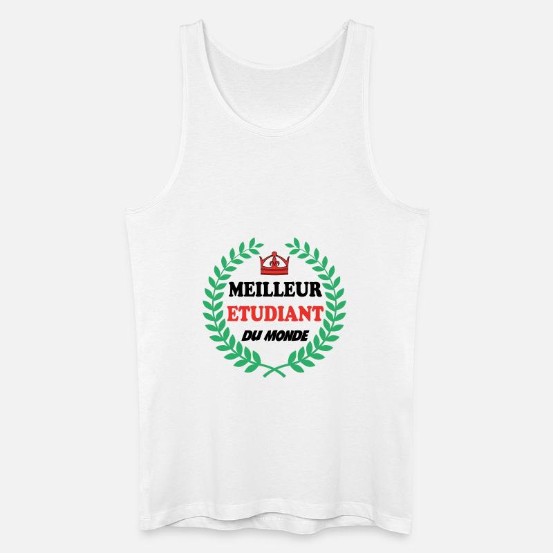 BESTER STUDENT DER WELT - Männer Bio Tank Top - Weiß