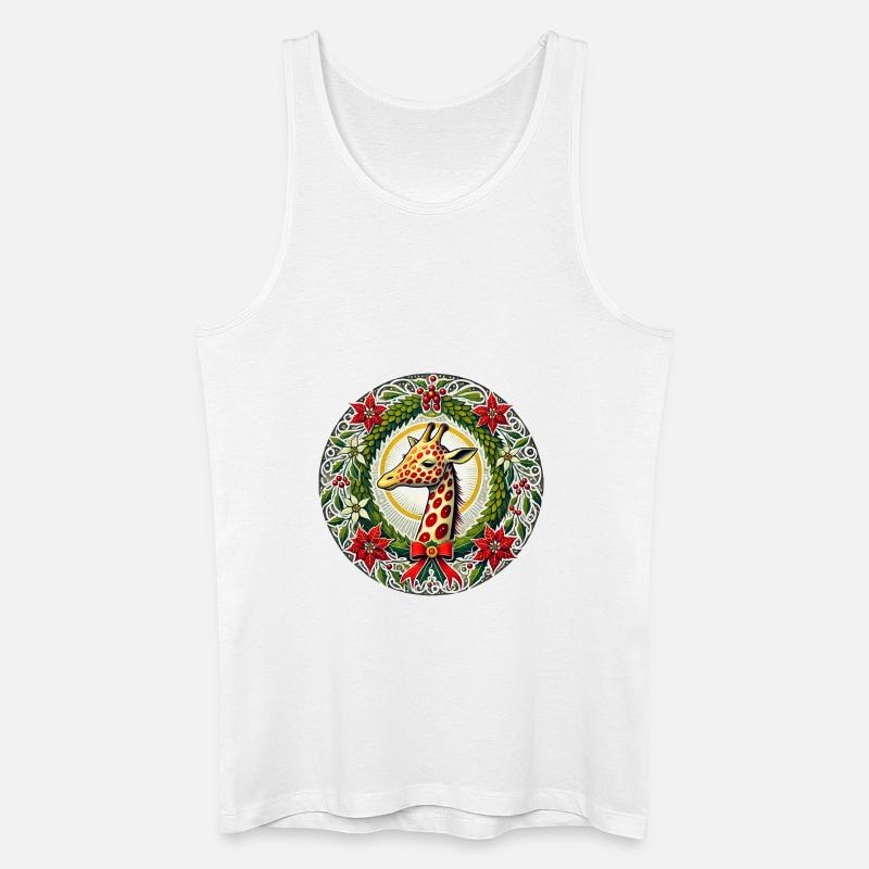 Weihnachtsgiraffe - Männer Bio Tank Top - Weiß