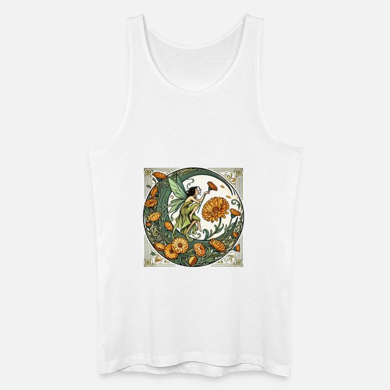 Ringelblume Fee - Männer Bio Tank Top - Weiß