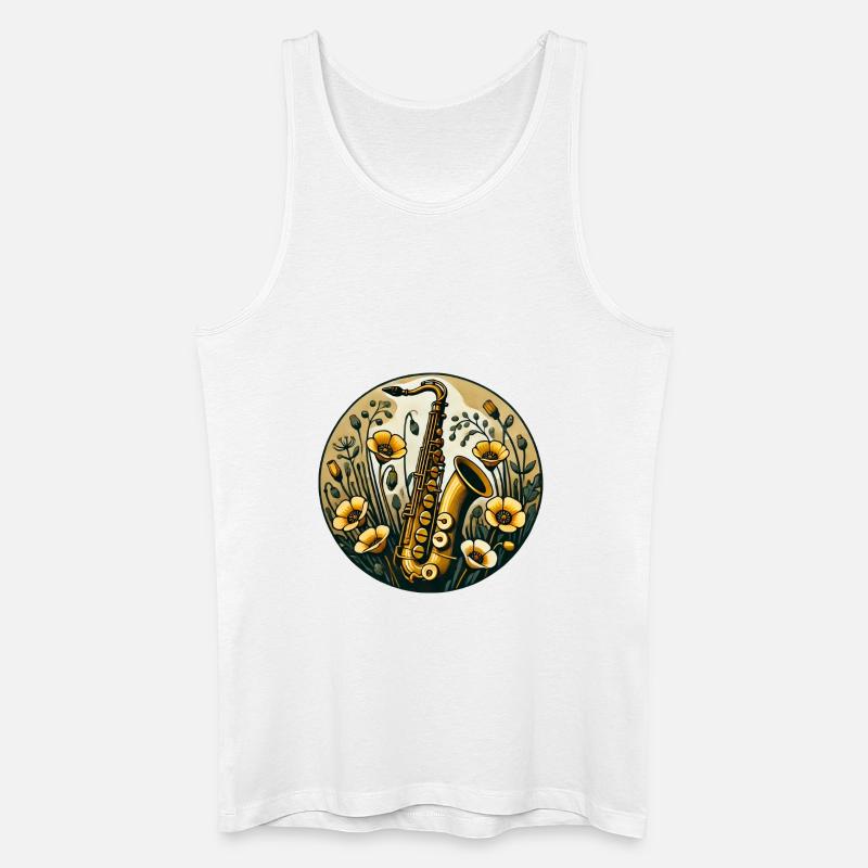 Saxophon - Männer Bio Tank Top - Weiß