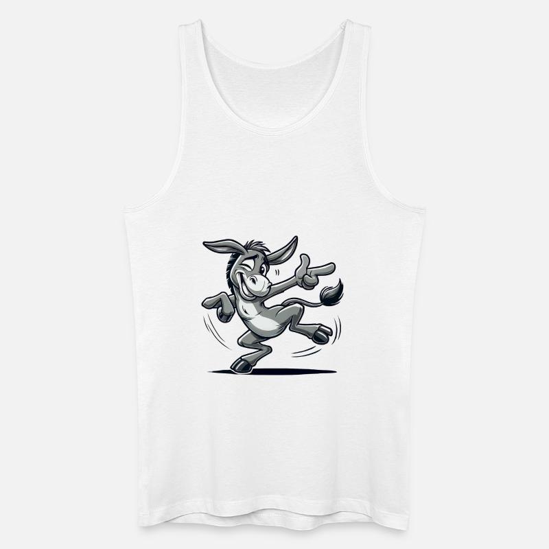 Esel Comic - Männer Bio Tank Top - Weiß