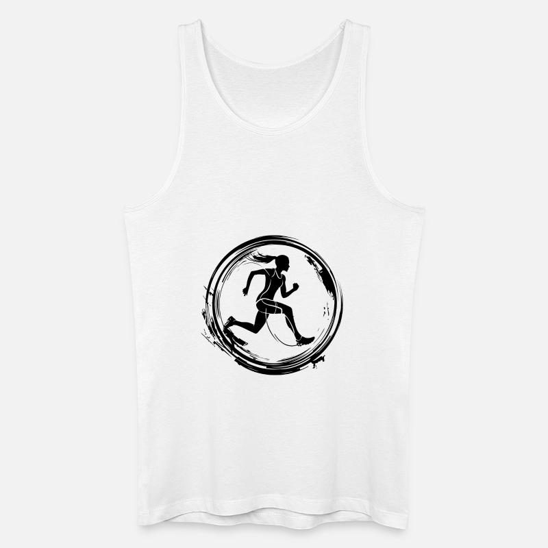 Running Marathon Silhouette - Männer Bio Tank Top - Weiß