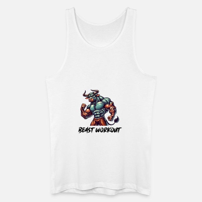 Stier Beast Workout - Männer Bio Tank Top - Weiß