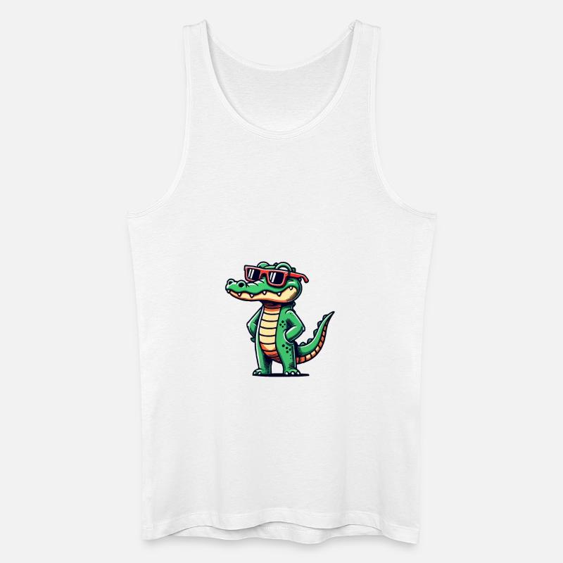 krokodil comic cool - Männer Bio Tank Top - Weiß