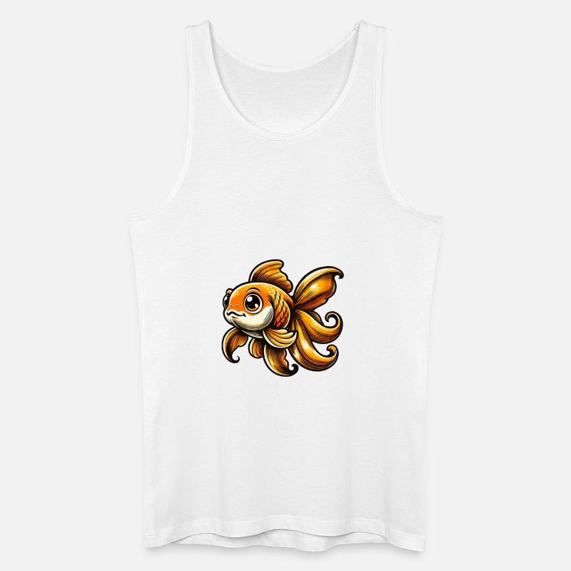 Goldfisch Comic - Männer Bio Tank Top - Weiß
