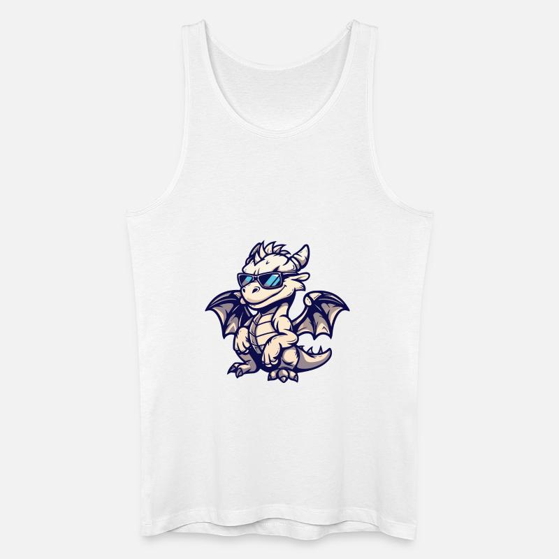 Drache Tier - Männer Bio Tank Top - Weiß