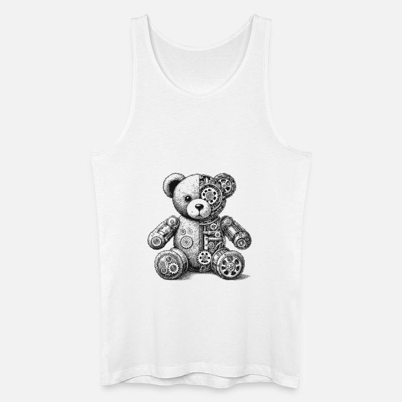 Roboter Teddy Bär - Männer Bio Tank Top - Weiß