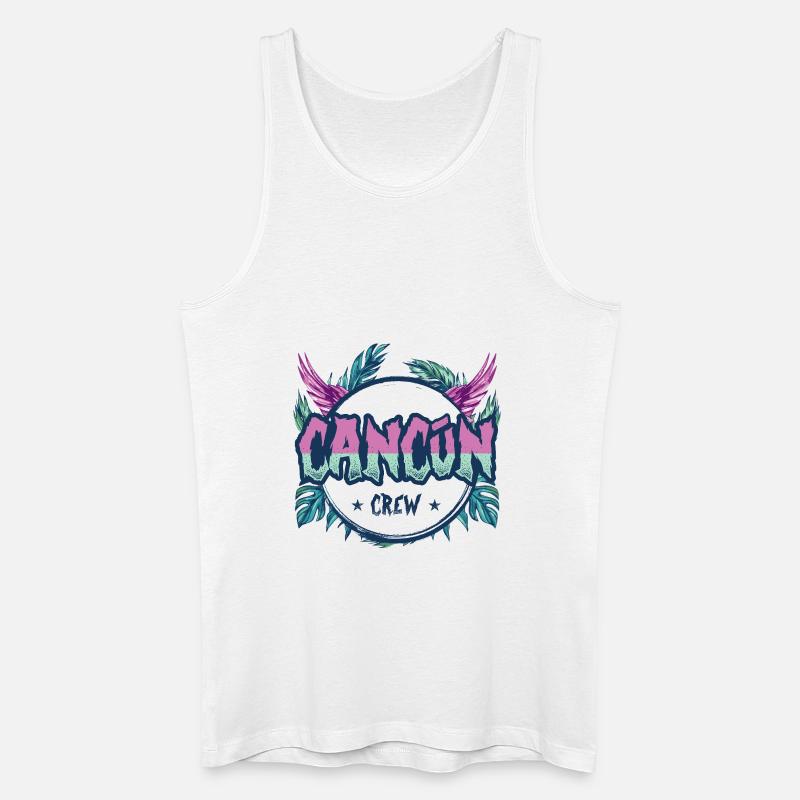 Cancun Crew Bunt - Männer Bio Tank Top - Weiß