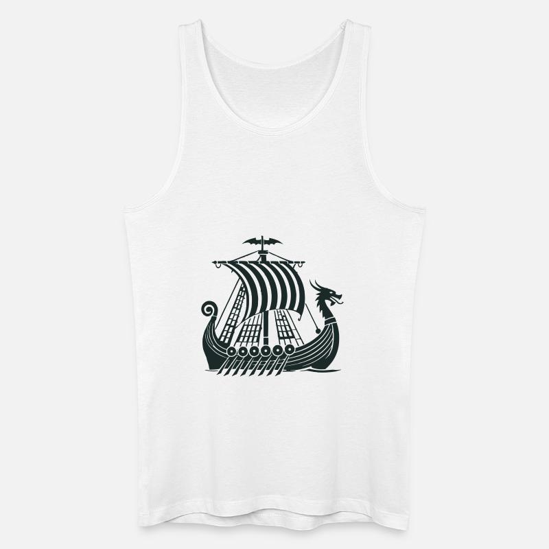 wikinger schiff - Männer Bio Tank Top - Weiß