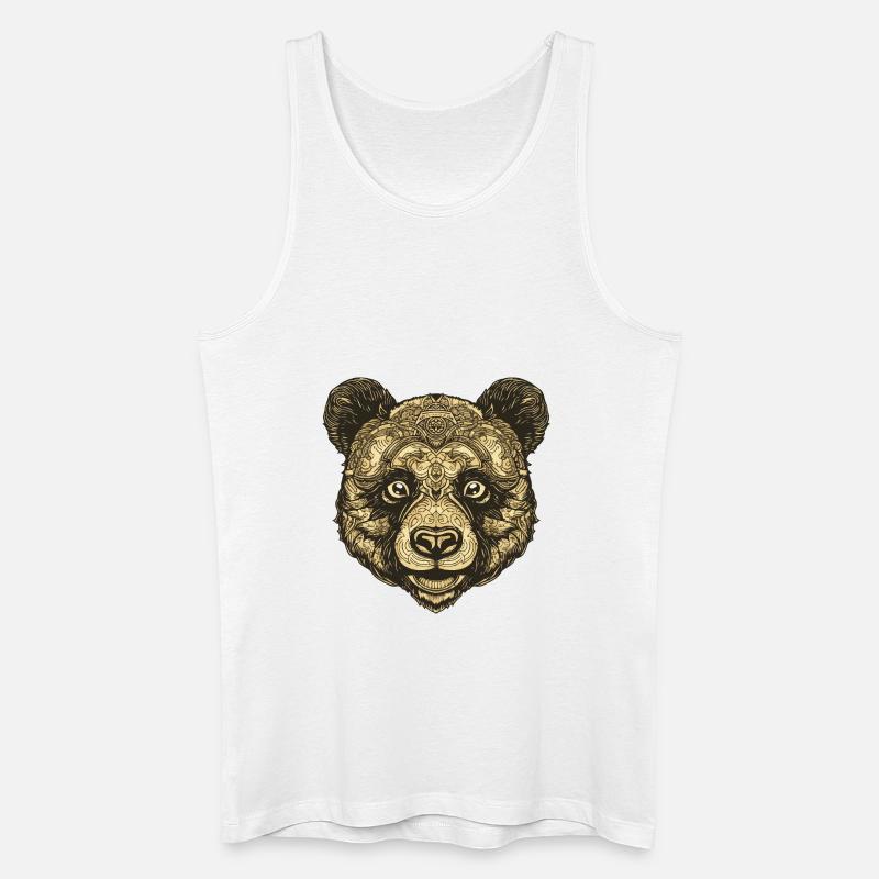 Panda Porträt - Männer Bio Tank Top - Weiß