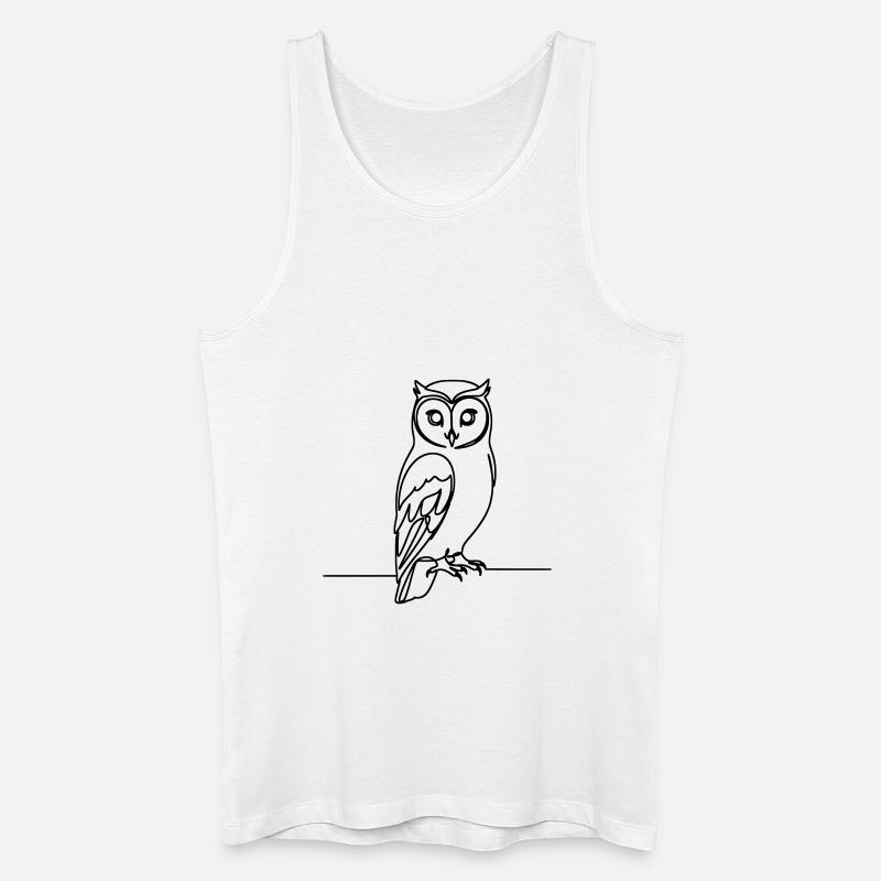 Eule Einzeilig - Männer Bio Tank Top - Weiß