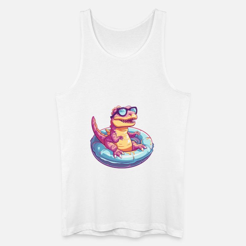 Dinosaurier T-Rex Comic Cool - Männer Bio Tank Top - Weiß