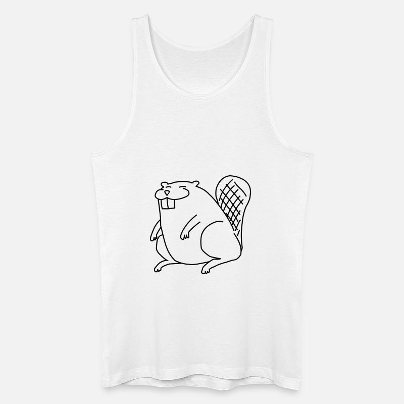 Trash Beaver - Männer Bio Tank Top - Weiß