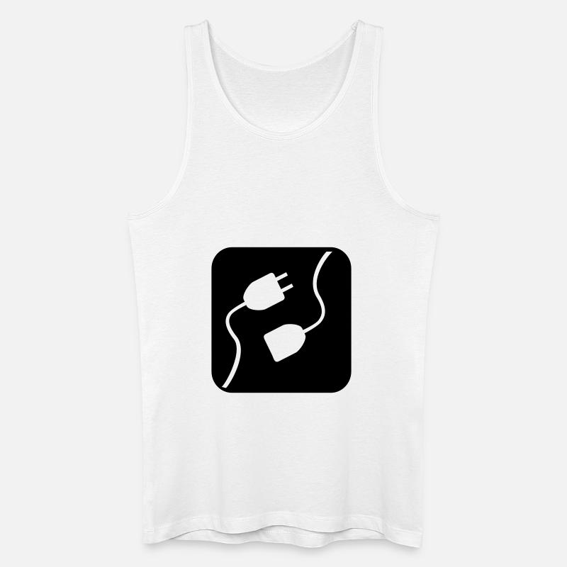 Strom,Elektrizität,Stromkabel,Stecker - Männer Bio Tank Top - Weiß
