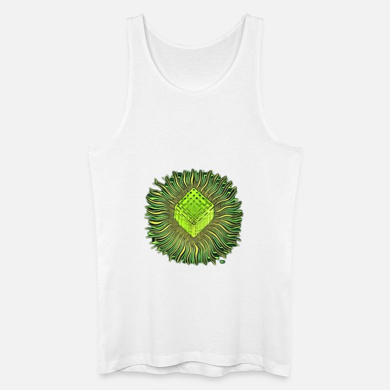 Psychedelic Cube / Cube Psychedelic - Men’s Organic Tank Top - white