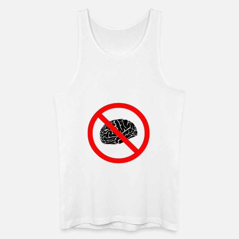 Gehirt Verbotsschild - Männer Bio Tank Top - Weiß