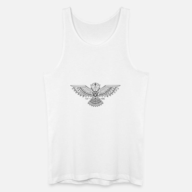 grafische Eule - Männer Bio Tank Top - Weiß