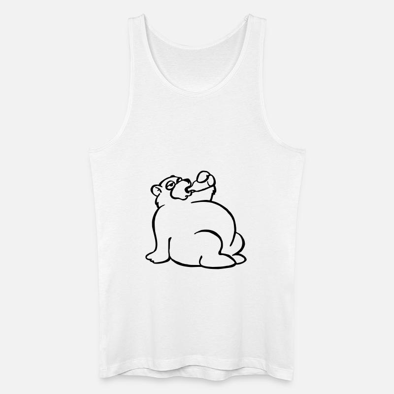 Saufbär - Männer Bio Tank Top - Weiß
