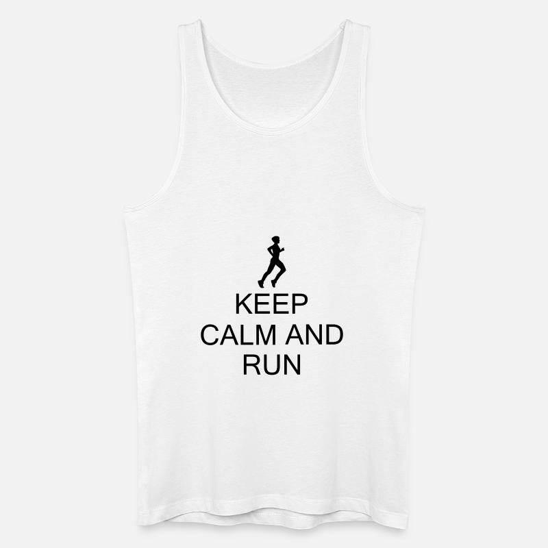 keep Calm and Run - Männer Bio Tank Top - Weiß