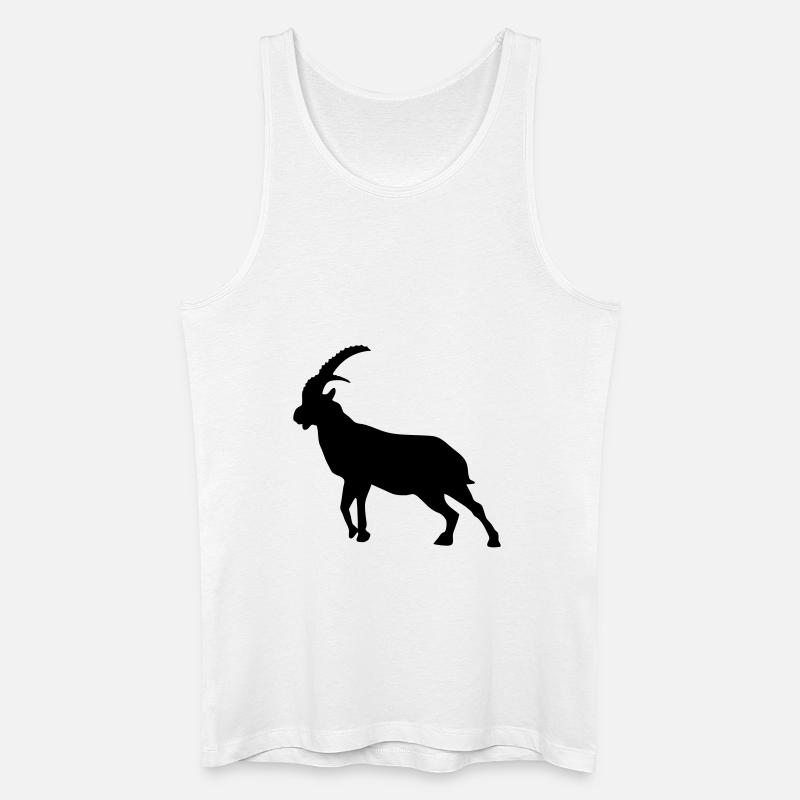 steinbock steinbock silhouette tier berg - Männer Bio Tank Top - Weiß