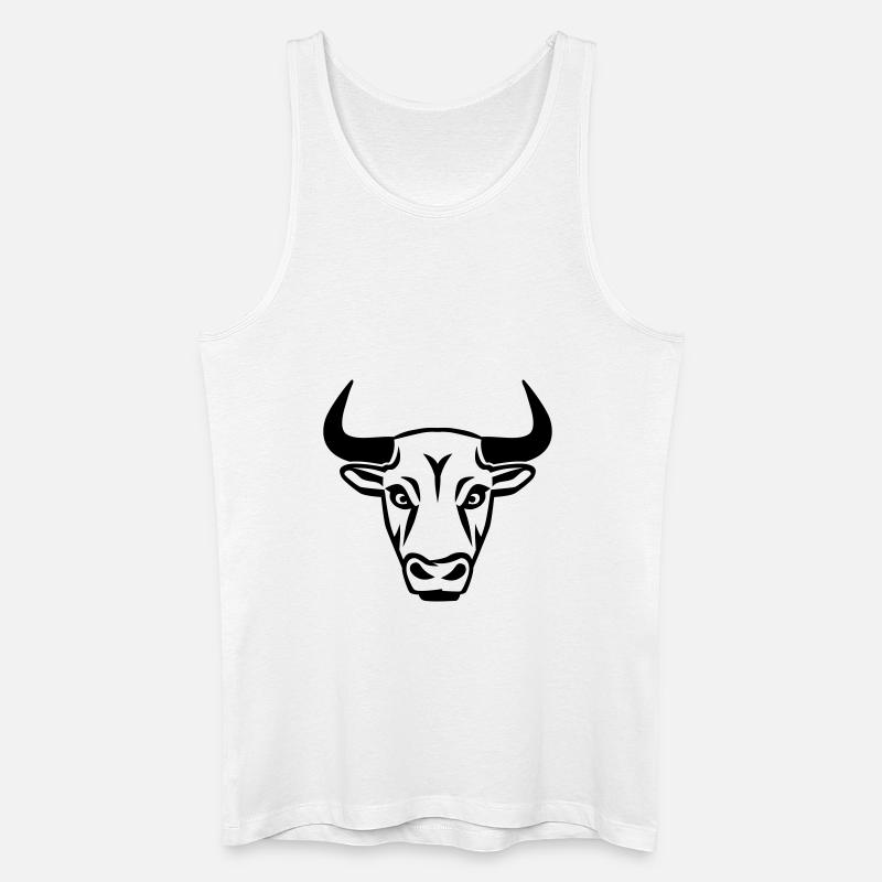 Stier - Männer Bio Tank Top - Weiß