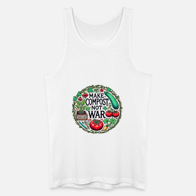 Kompost statt Krieg machen - Männer Bio Tank Top - Weiß