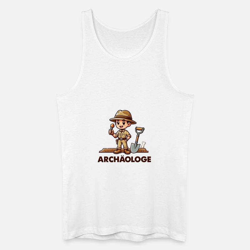 Archäologe comic - Männer Bio Tank Top - Weiß