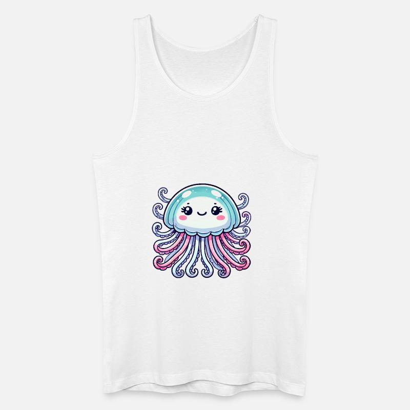 Qualle Comic - Männer Bio Tank Top - Weiß