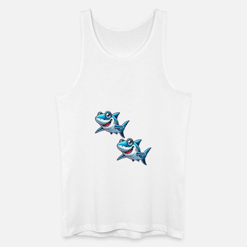 hai shark comic 2 - Männer Bio Tank Top - Weiß