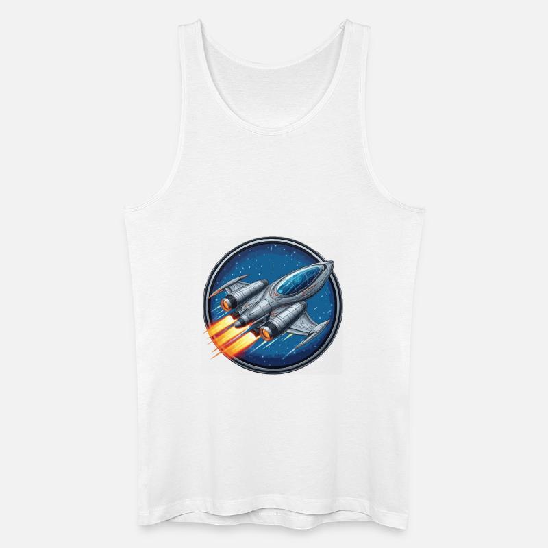 Raumschiff silber klein - Männer Bio Tank Top - Weiß