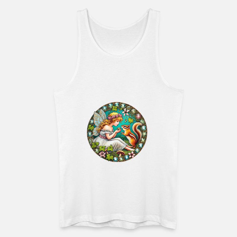 Streifenhörnchen-Fee - Männer Bio Tank Top - Weiß