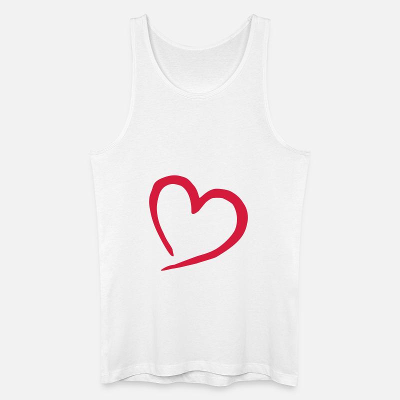 herz - Männer Bio Tank Top - Weiß