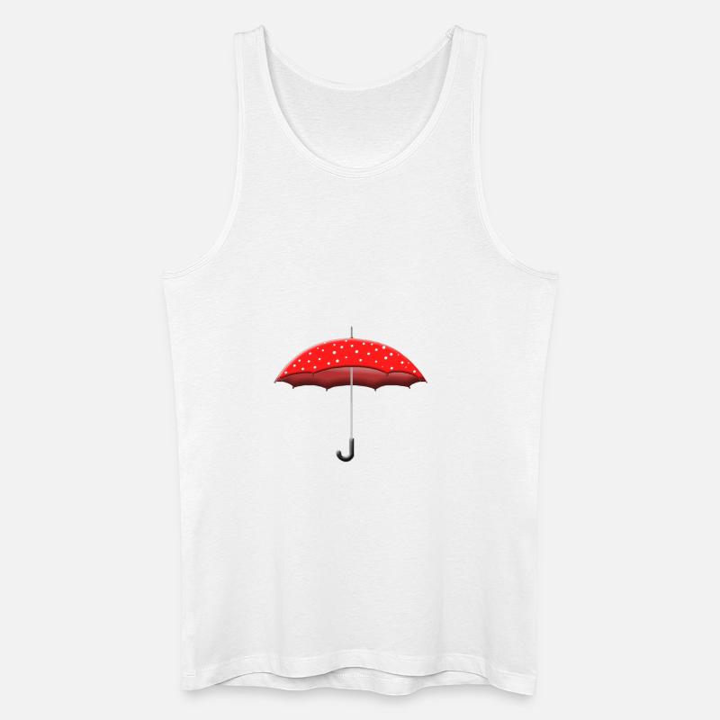 Roter Schirm mit Punkten - Männer Bio Tank Top - Weiß