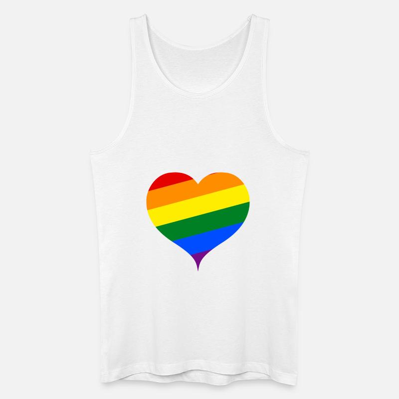 LGBT PRIDE Herz - Männer Bio Tank Top - Weiß