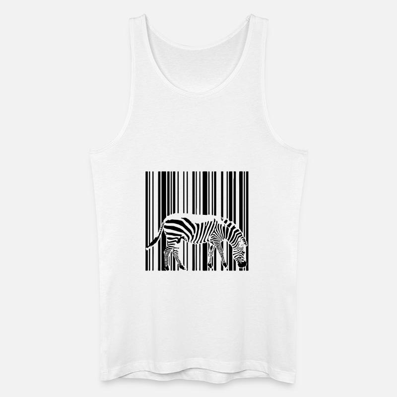Barcode Zebra - Männer Bio Tank Top - Weiß