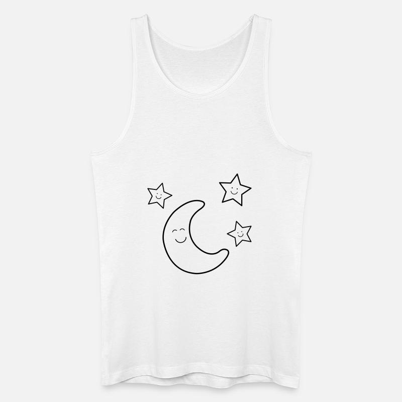 mond_sterne_01 - Männer Bio Tank Top - Weiß