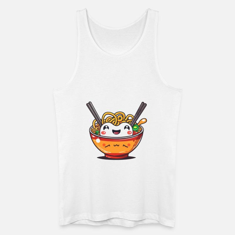 Ramen Schüssel mit Gesicht - Männer Bio Tank Top - Weiß