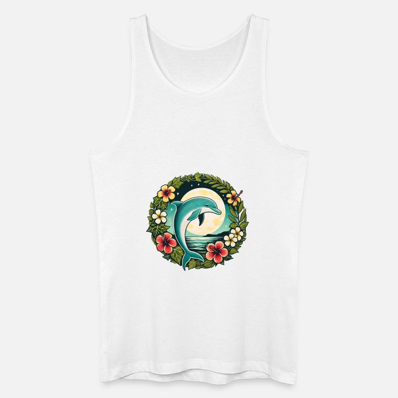 Delfin - Männer Bio Tank Top - Weiß
