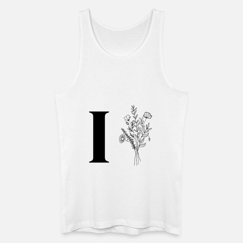 Minimalistische Blumen - Männer Bio Tank Top - Weiß
