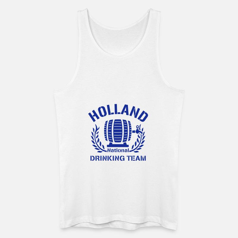 HOLLAND DRINKING TEAM - Männer Bio Tank Top - Weiß