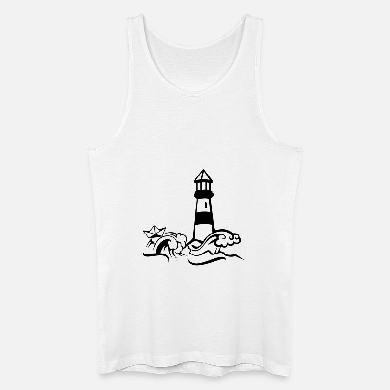 leuchtturm papierschiff - Männer Bio Tank Top - Weiß
