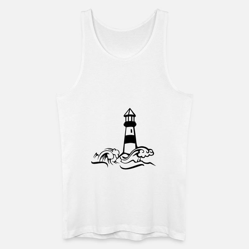 leuchtturm sturm welle - Männer Bio Tank Top - Weiß