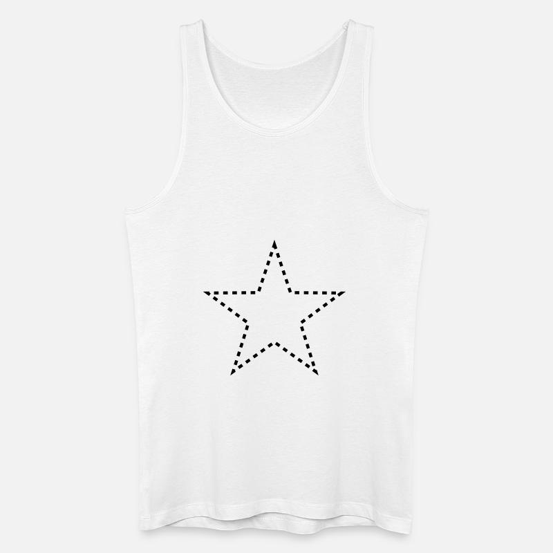 dashed_star_1c - Männer Bio Tank Top - Weiß