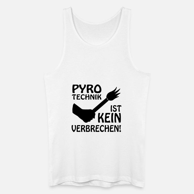 PYRO-TECHNIK IST KEIN VERBRECHEN - Männer Bio Tank Top - Weiß