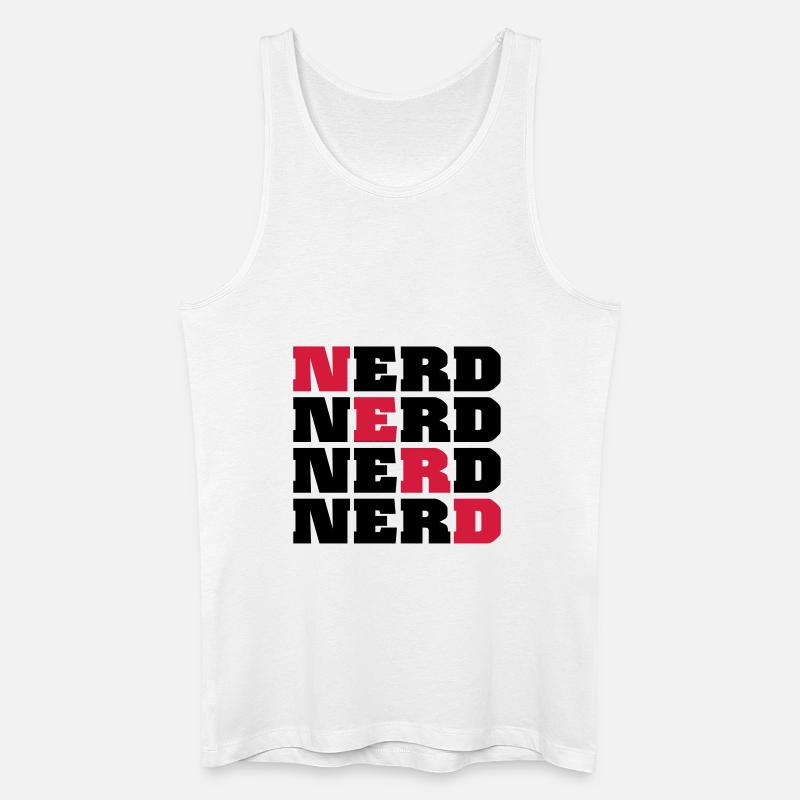 Nerd - Männer Bio Tank Top - Weiß